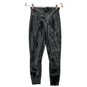 Spanx Patent Faux Leather Leggings Womens Small Black Solid Neutral